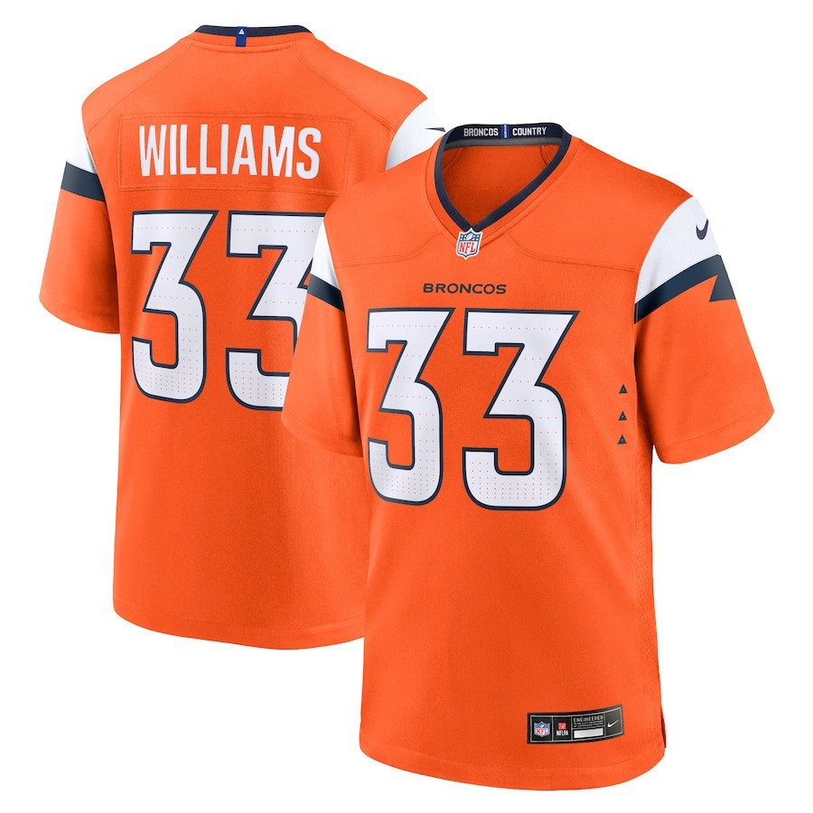Javonte Williams 33 Denver Broncos Game Men Jersey - Orange