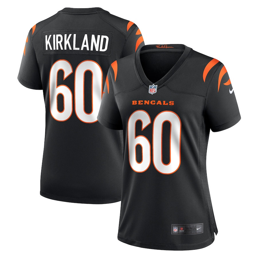 Jaxson Kirkland 60 Cincinnati Bengals Women Team Game Jersey - Black