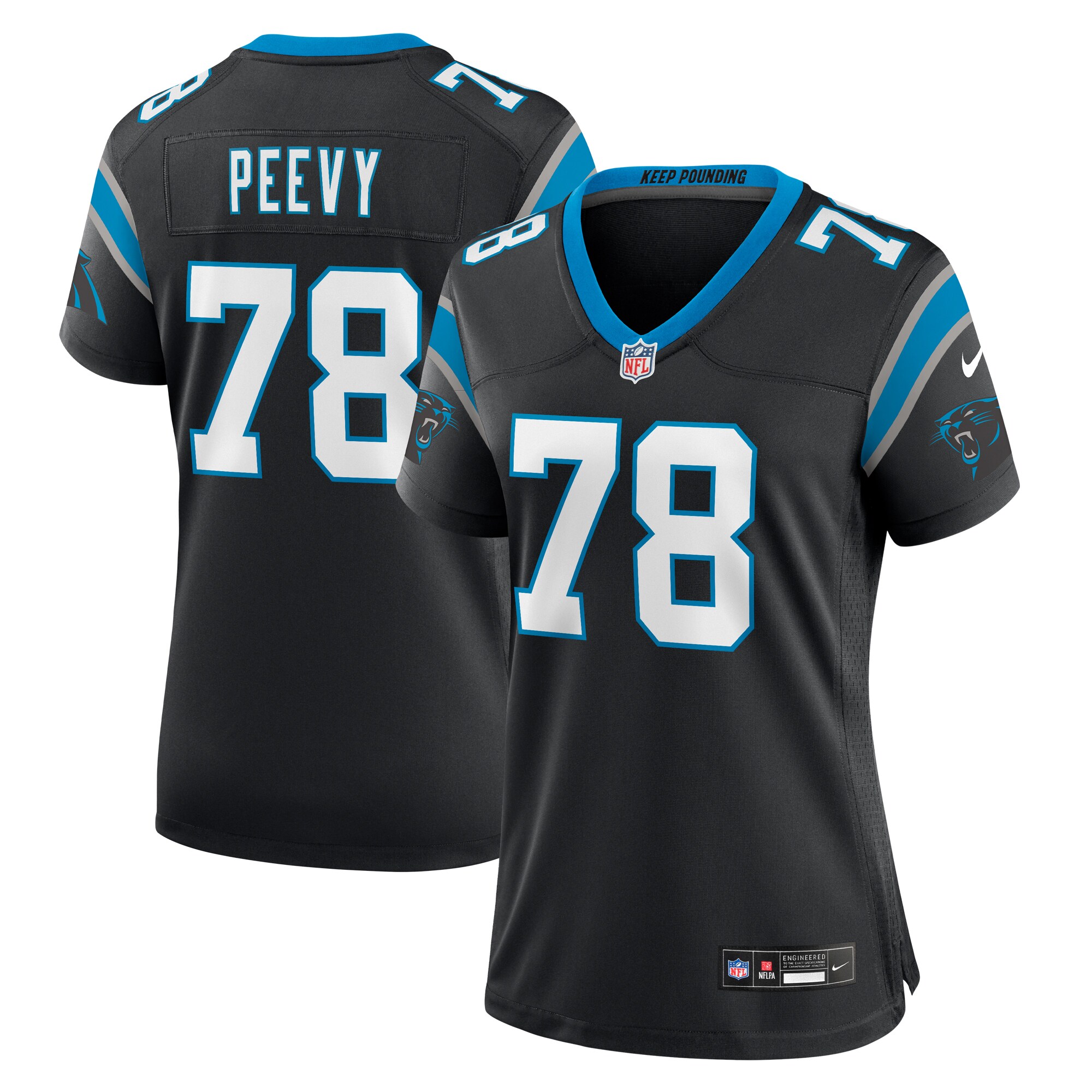 Jayden Peevy Carolina Panthers Women's Game Jersey - Black