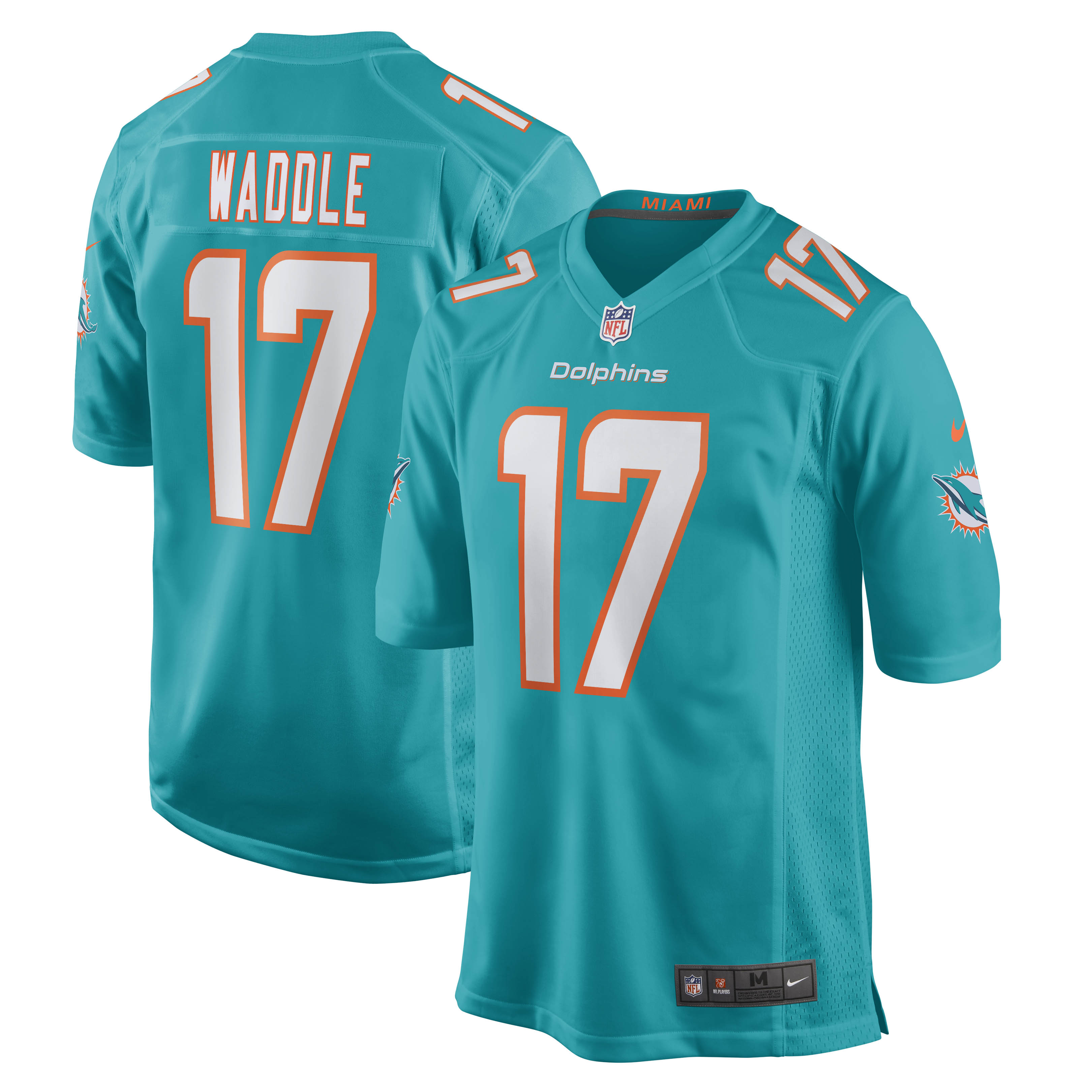 Jaylen Waddle Miami Dolphins Game Player Jersey - Aqua