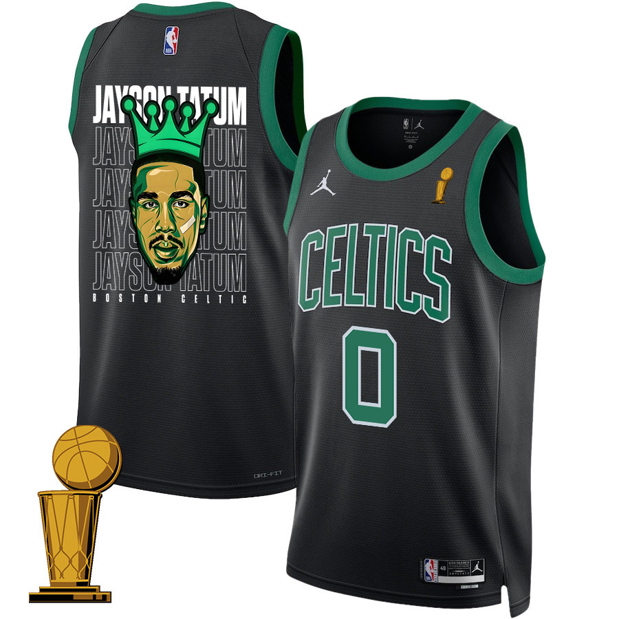 Jayson Tatum 0 Boston Celtics 2024 The King Of Champions Swingman Jersey - Finals Champions Patch