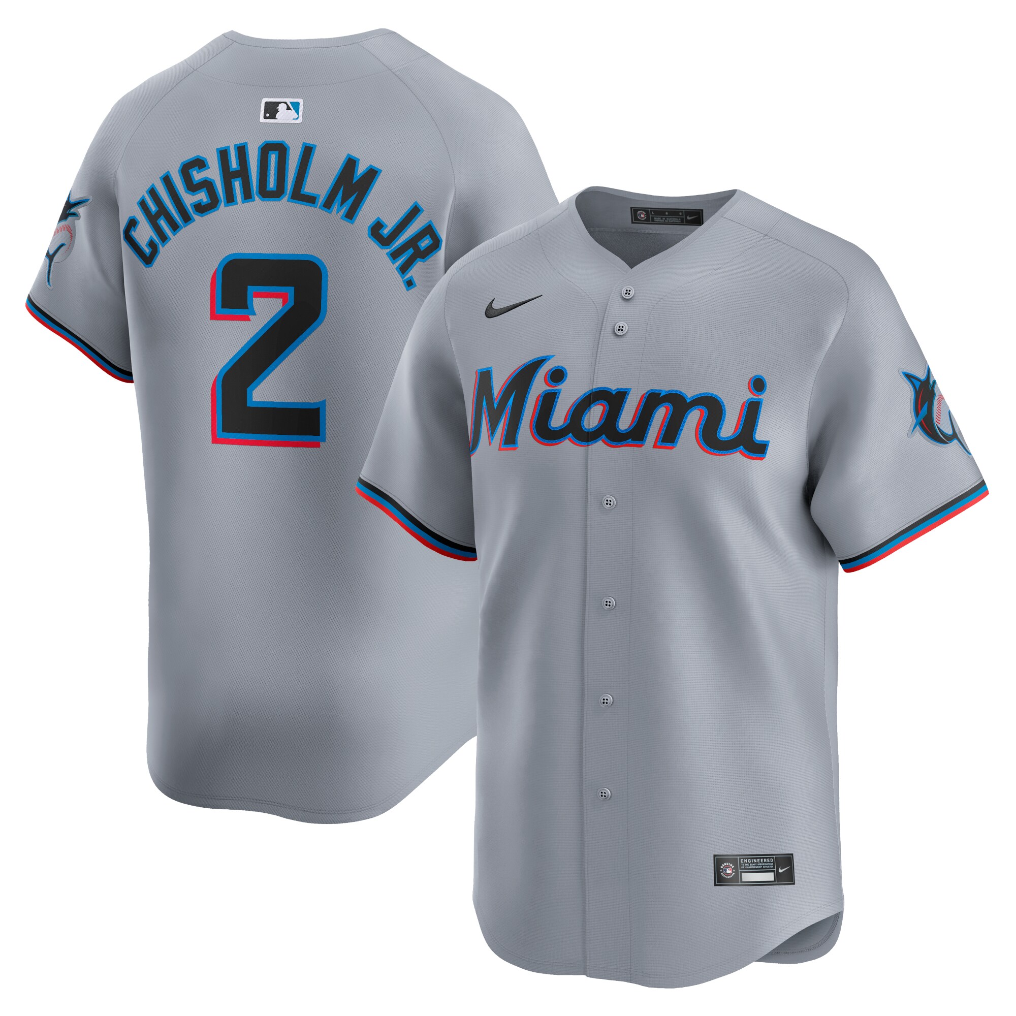 Jazz Chisholm Jr. Miami Marlins Road Limited Player Jersey\u00c2\u00a0\u00e2\u20ac\u201c Gray
