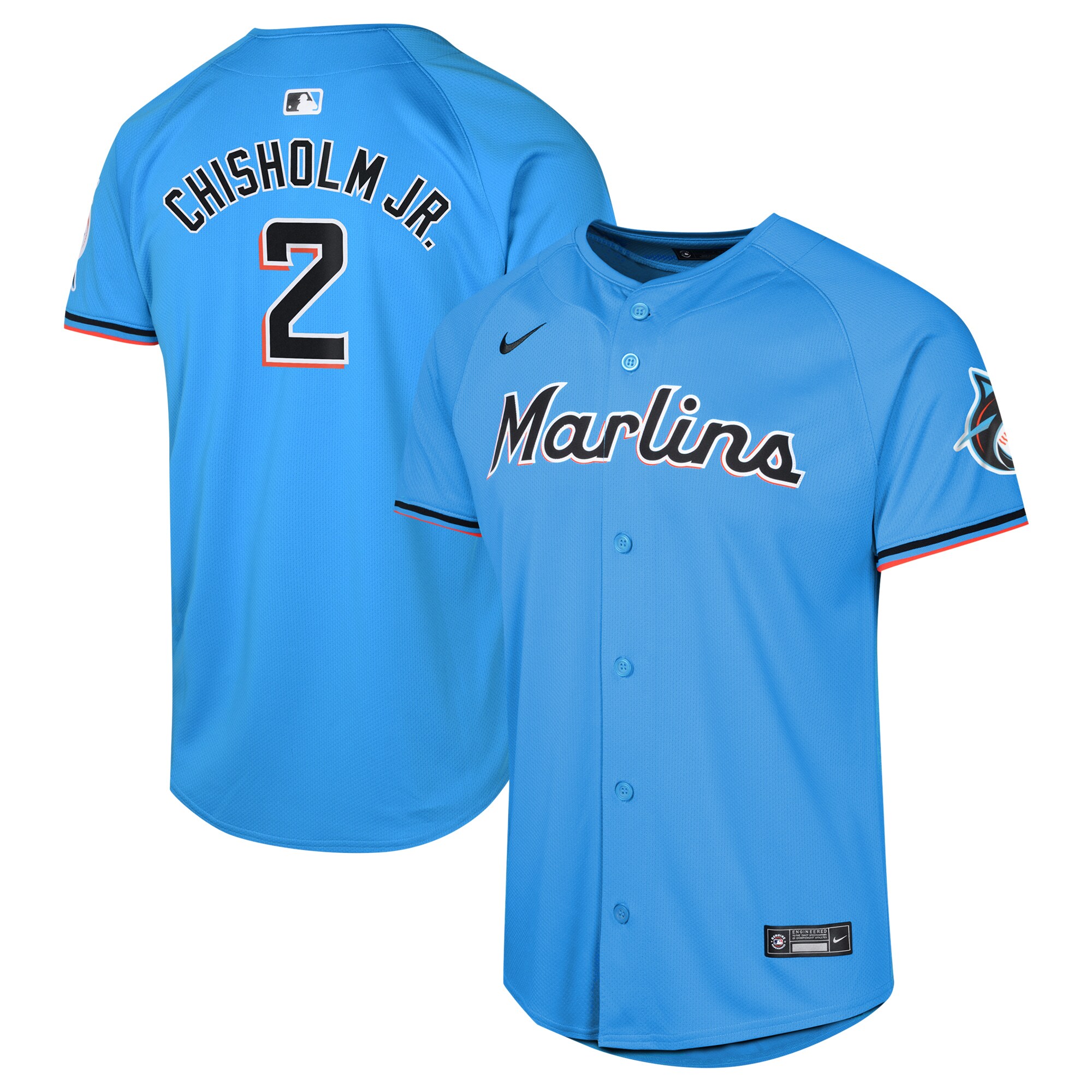 Jazz Chisholm Jr. Miami Marlins Youth Alternate Limited Player Jersey\u00c2\u00a0\u00e2\u20ac\u201c Blue