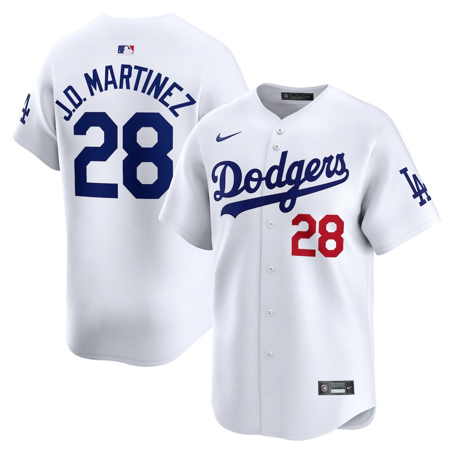 J.D. Martinez 28 Los Angeles Dodgers Home Limited Player Men Jersey - White