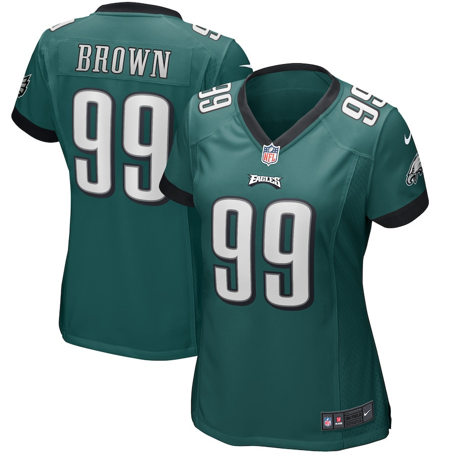 Jerome Brown 99 Philadelphia Eagles Women Game Retired Jersey - Midnight Green
