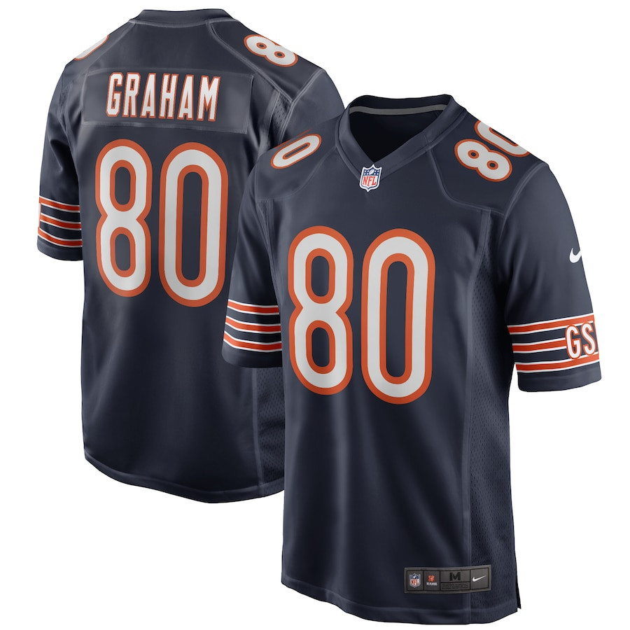 Jimmy Graham 80 Chicago Bears Men Game Jersey - Navy