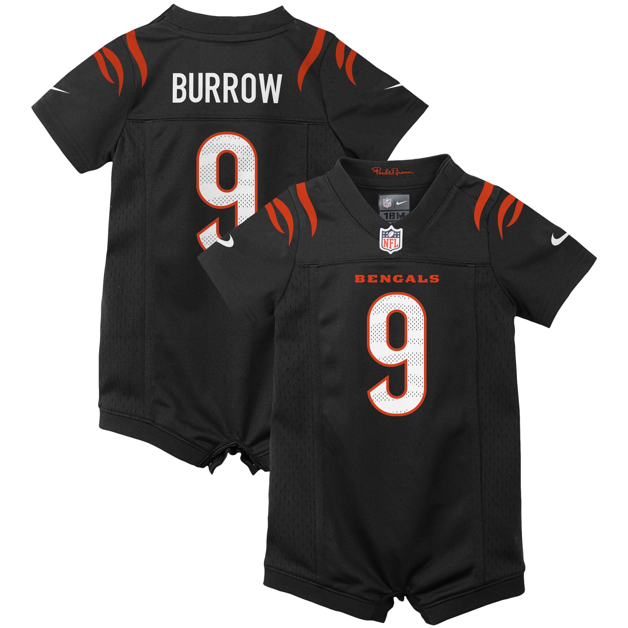 Joe Burrow Cincinnati Bengals Newborn & Infant Game Romper Jersey - Black