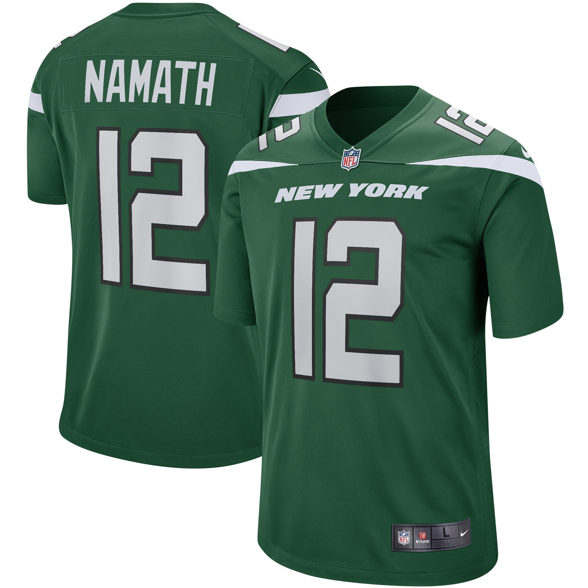 Joe Namath New York Jets Game Retired Player Jersey - Gotham Green