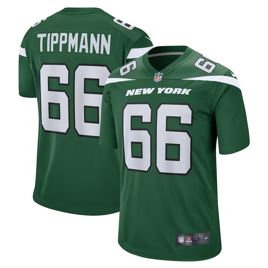 Joe Tippmann 66 New York Jets Men Game Jersey - Gotham Green