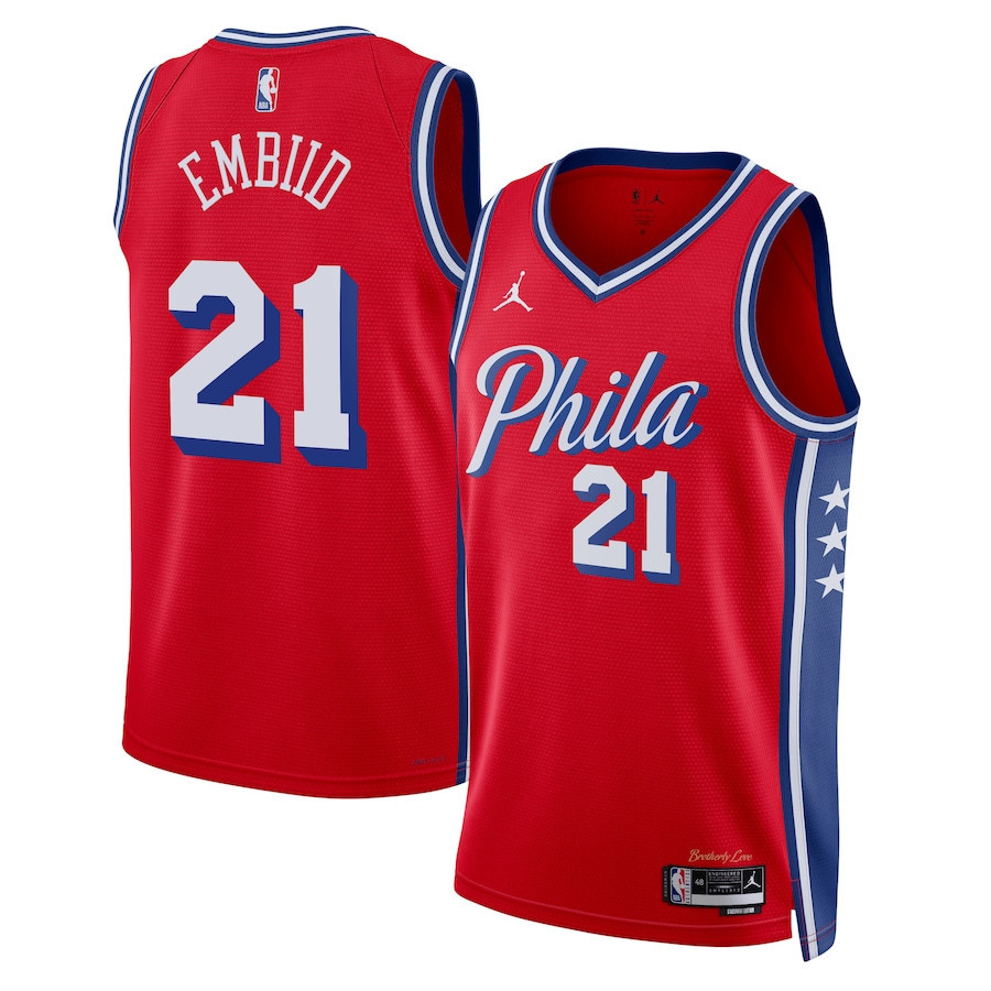 Joel Embiid 21 Philadelphia 76ers Unisex Swingman Jersey - Statement Edition - Red