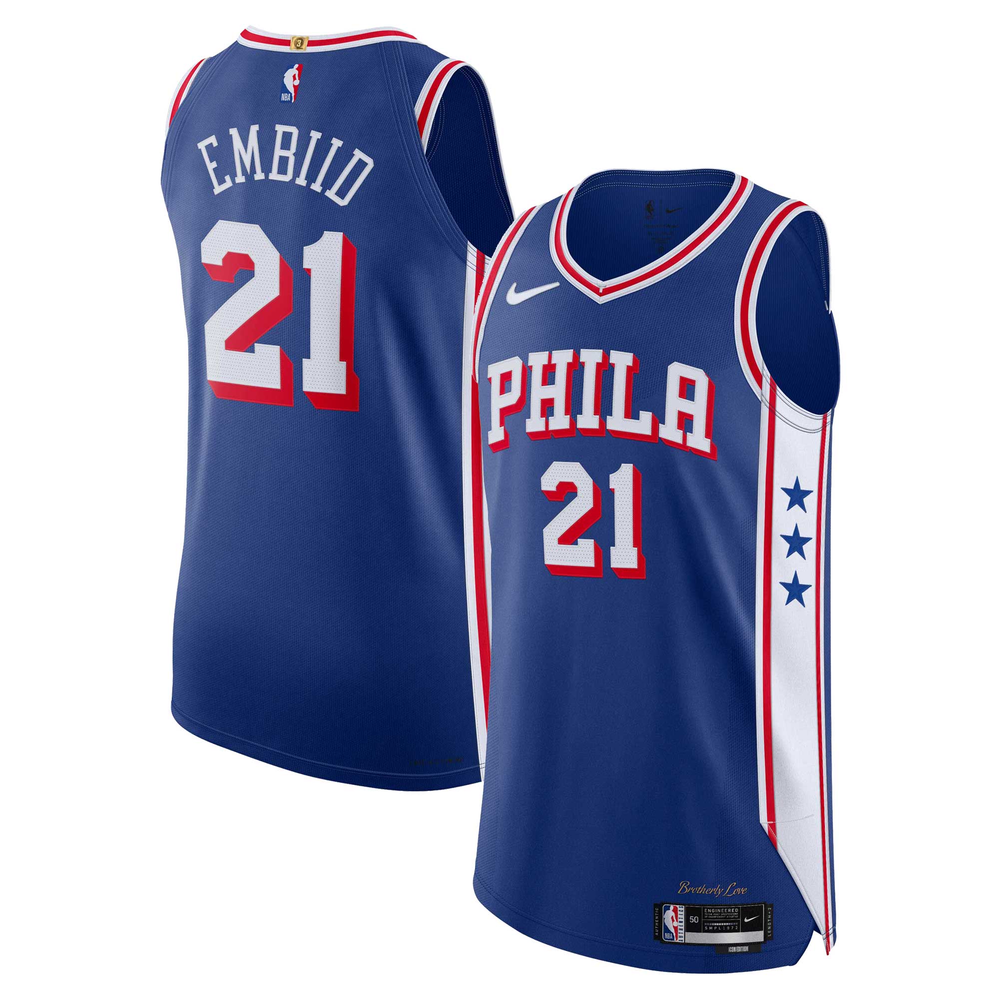 Joel Embiid Philadelphia 76ers Authentic Jersey - Icon Edition - Royal