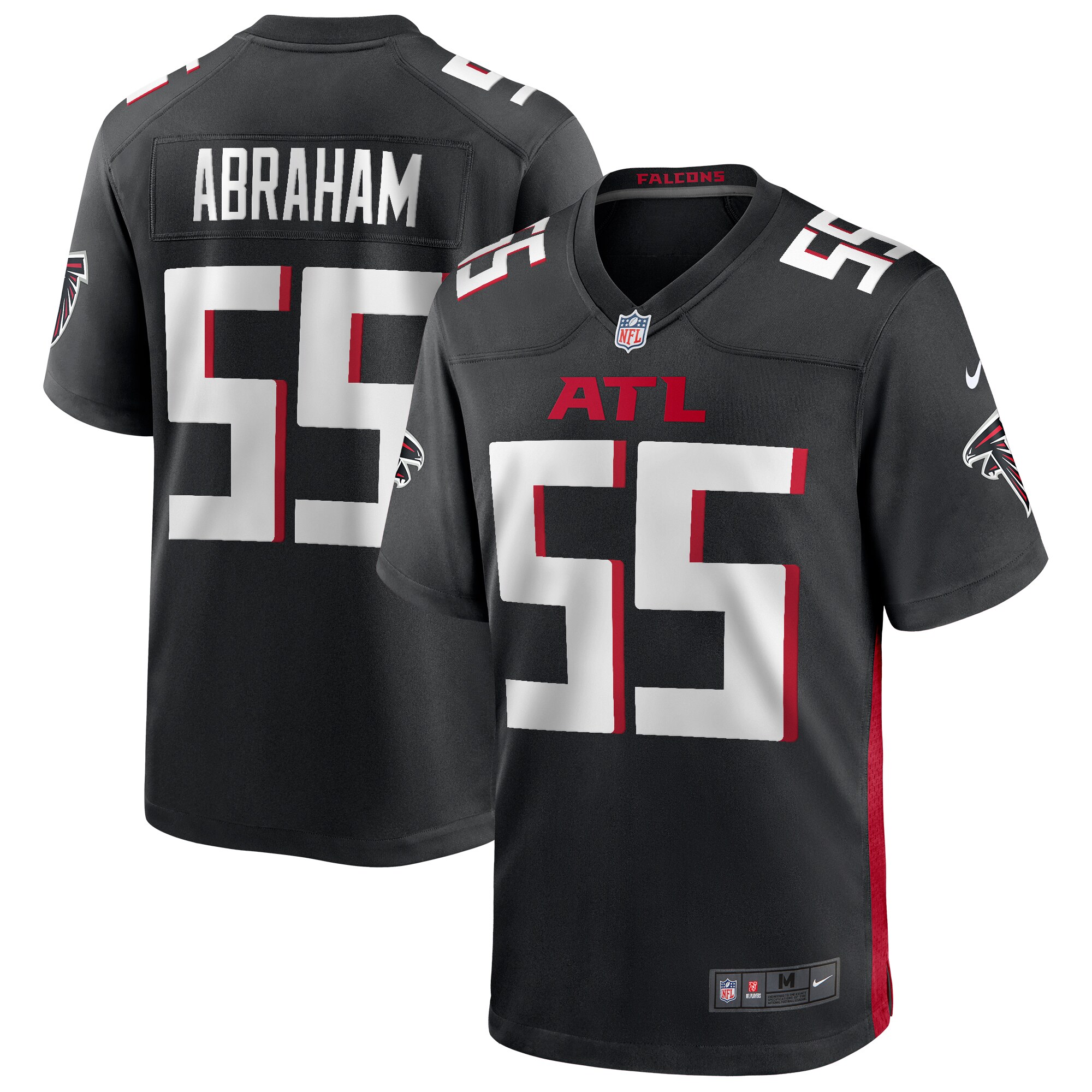 John Abraham Atlanta Falcons Game Retired Player Jersey - Black