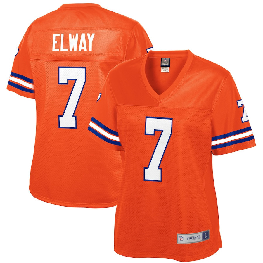 John Elway 7 Denver Broncos Pro Line Women Retired Jersey - Orange