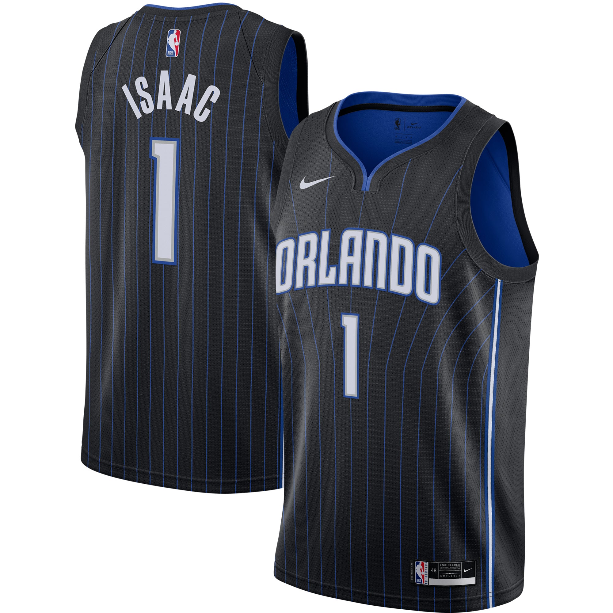 Jonathan Isaac Orlando Magic Swingman Jersey - Black - Icon Edition
