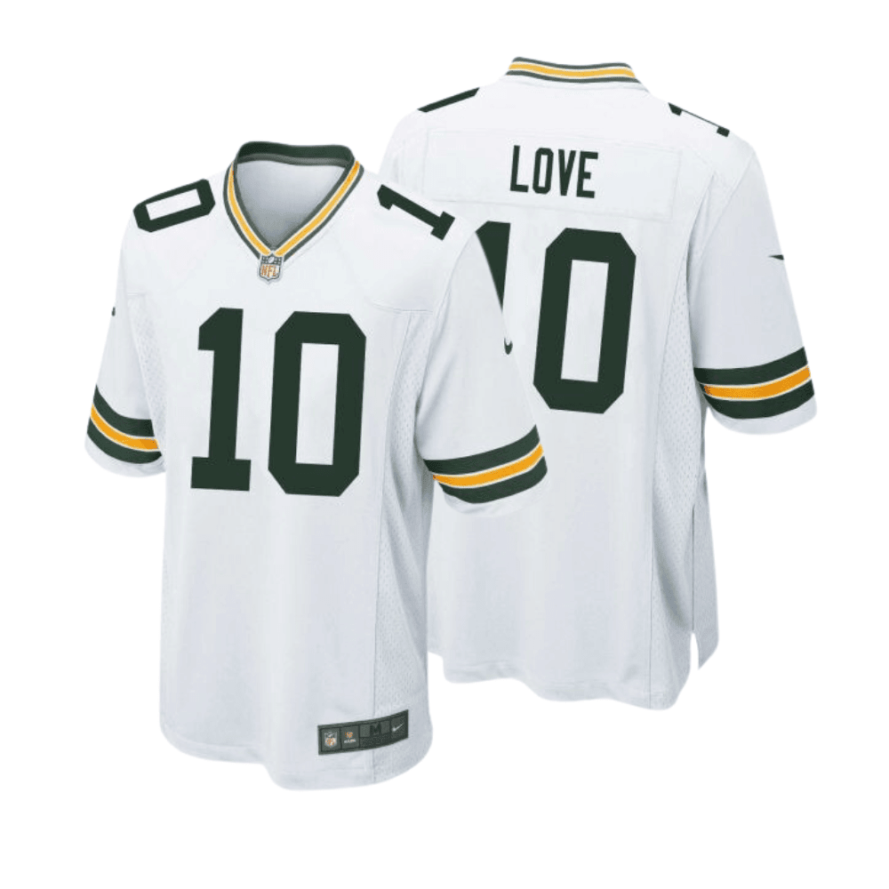 Jordan Love 10 Green Bay Packers Men Away Game Jersey - White