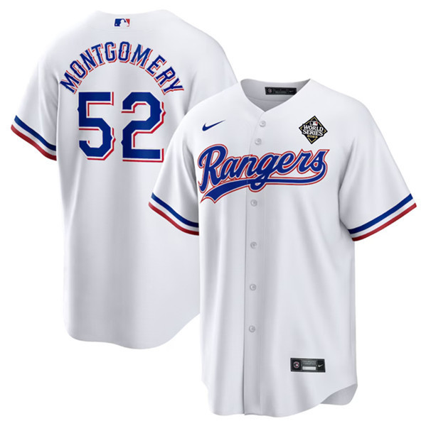 Jordan Montgomery 52 Texas Rangers 2023 World Series Stitched Baseball Jersey - White
