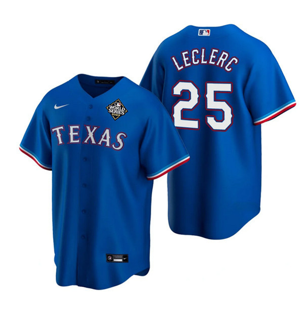 José Leclerc 25 Texas Rangers 2023 World Series Stitched Baseball Jersey - Royal