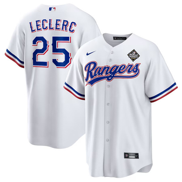 José Leclerc 25 Texas Rangers 2023 World Series Stitched Baseball Jersey - White