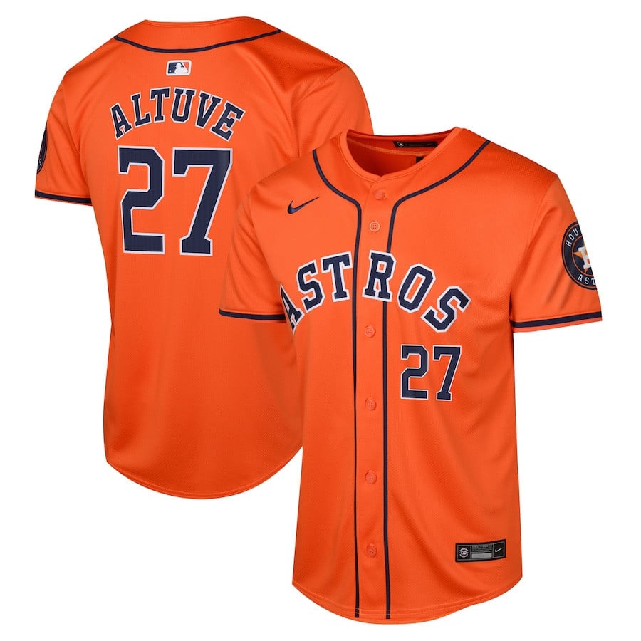 Jose Altuve 27 Houston Astros Alternate Limited YOUTH Jersey - Orange