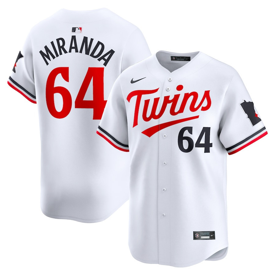 Jose Miranda 64 Minnesota Twins Home Limited Player Men Jersey - White