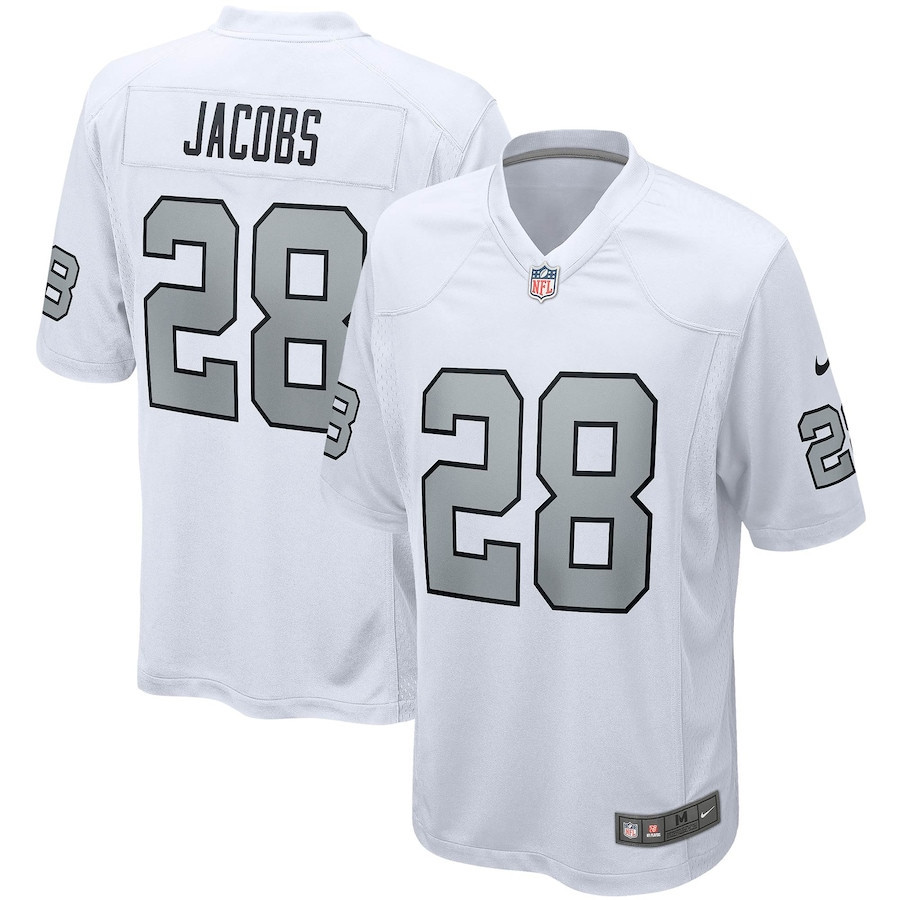 Josh Jacobs 28 Las Vegas Raiders Men Alternate Game Jersey - White
