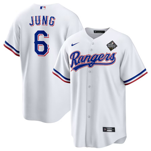 Josh Jung 6 Texas Rangers 2023 World Series Stitched Baseball Jersey - White