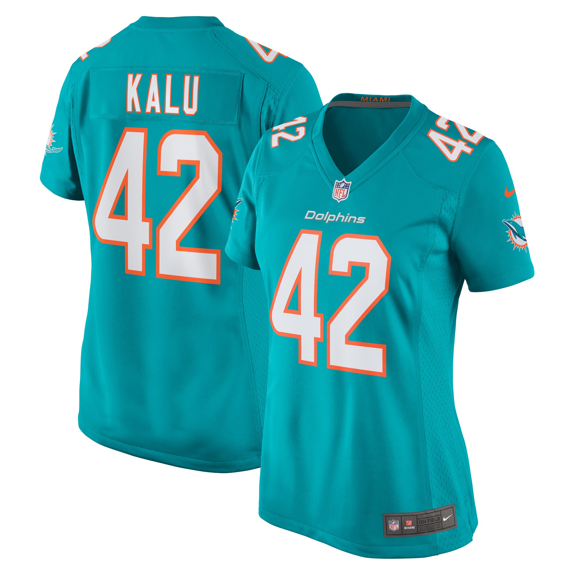Joshua Kalu Miami Dolphins Women's Team Game Jersey - Aqua