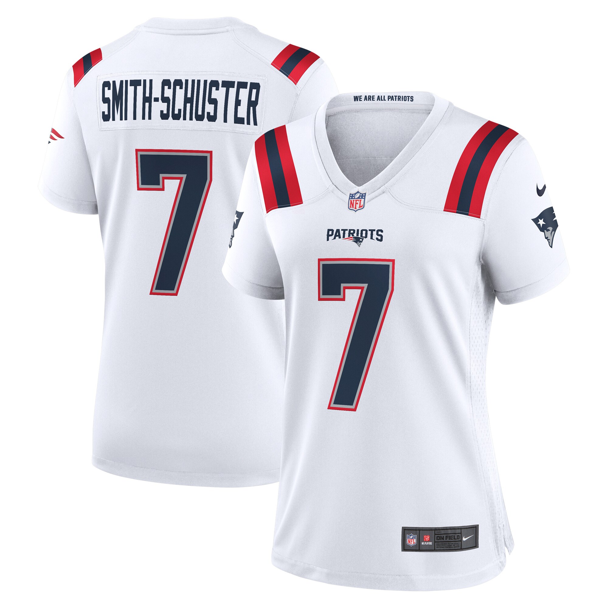 JuJu Smith-Schuster New England Patriots Women's Game Player Jersey - White