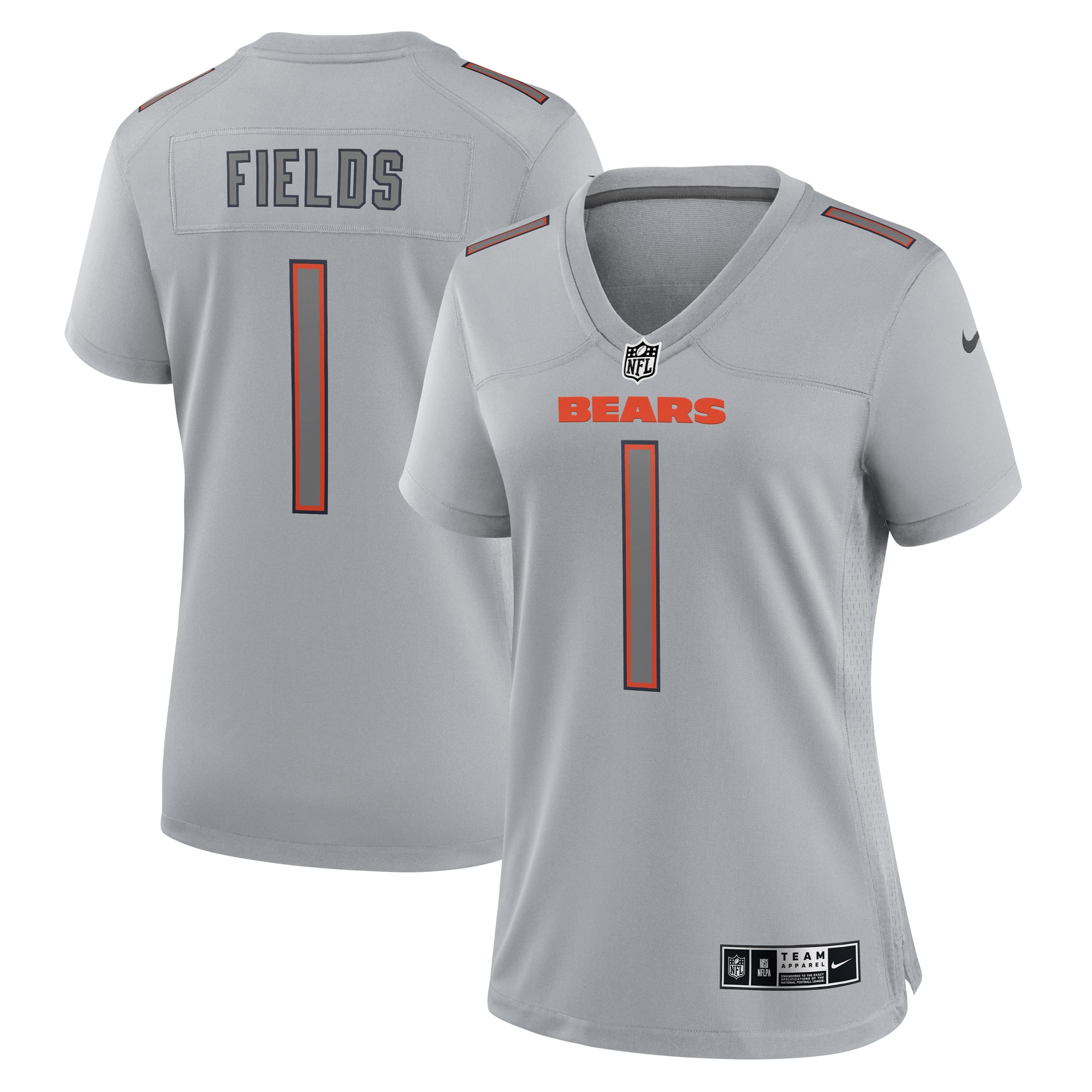 Justin Fields Chicago Bears Women's Atmosphere Fashion Game Jersey - Gray