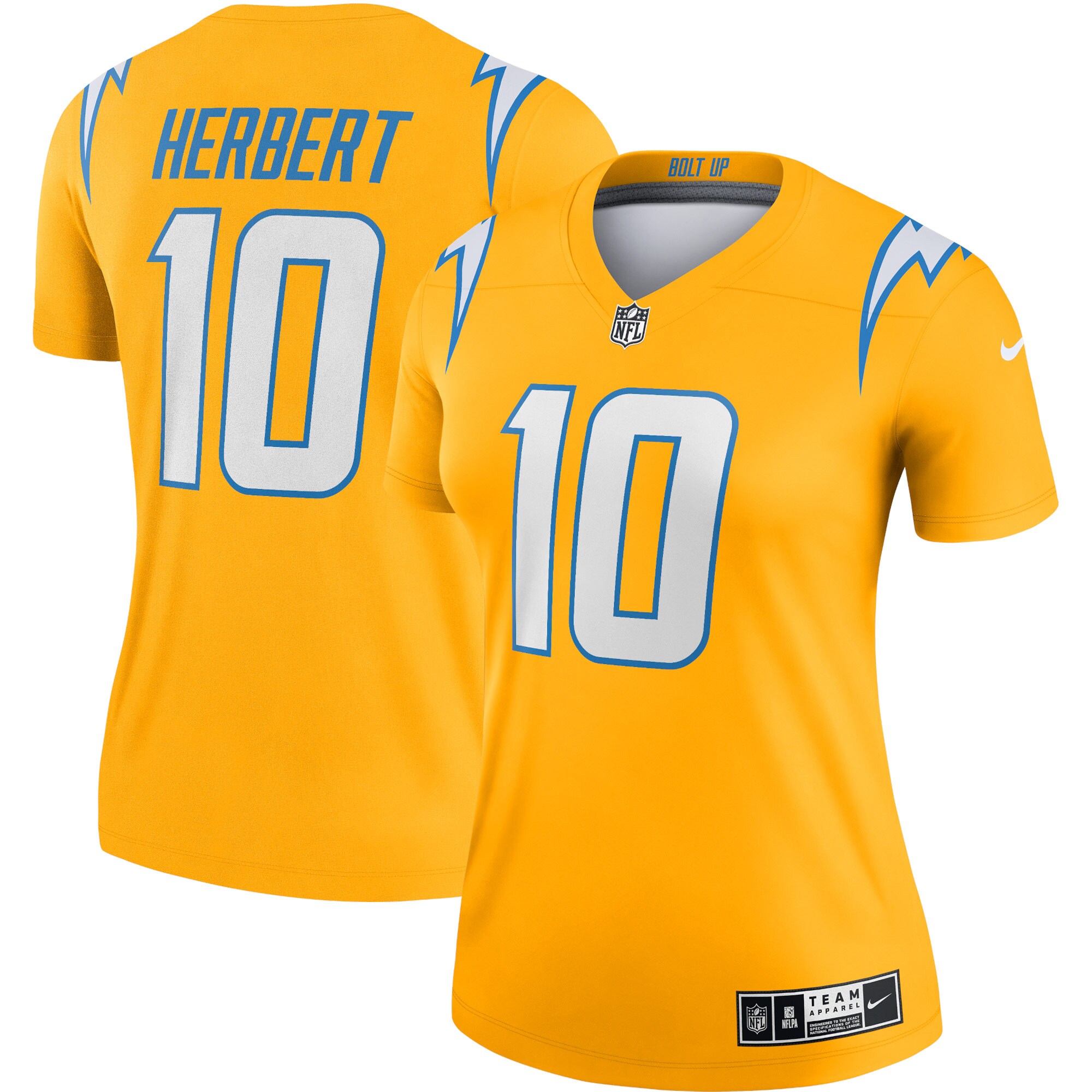 Justin Herbert Los Angeles Chargers Women's Inverted Legend Jersey - Gold