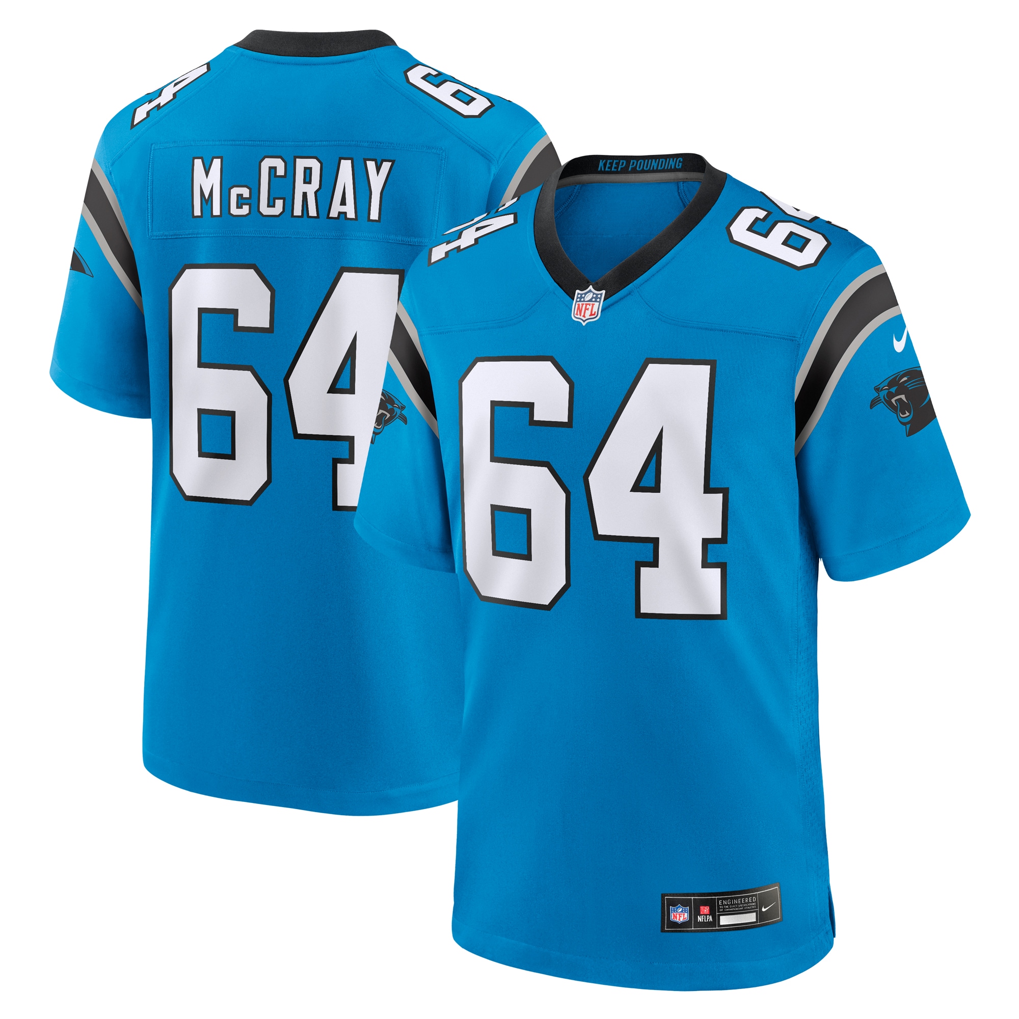 Justin McCray Carolina Panthers Alternate Game Jersey - Blue