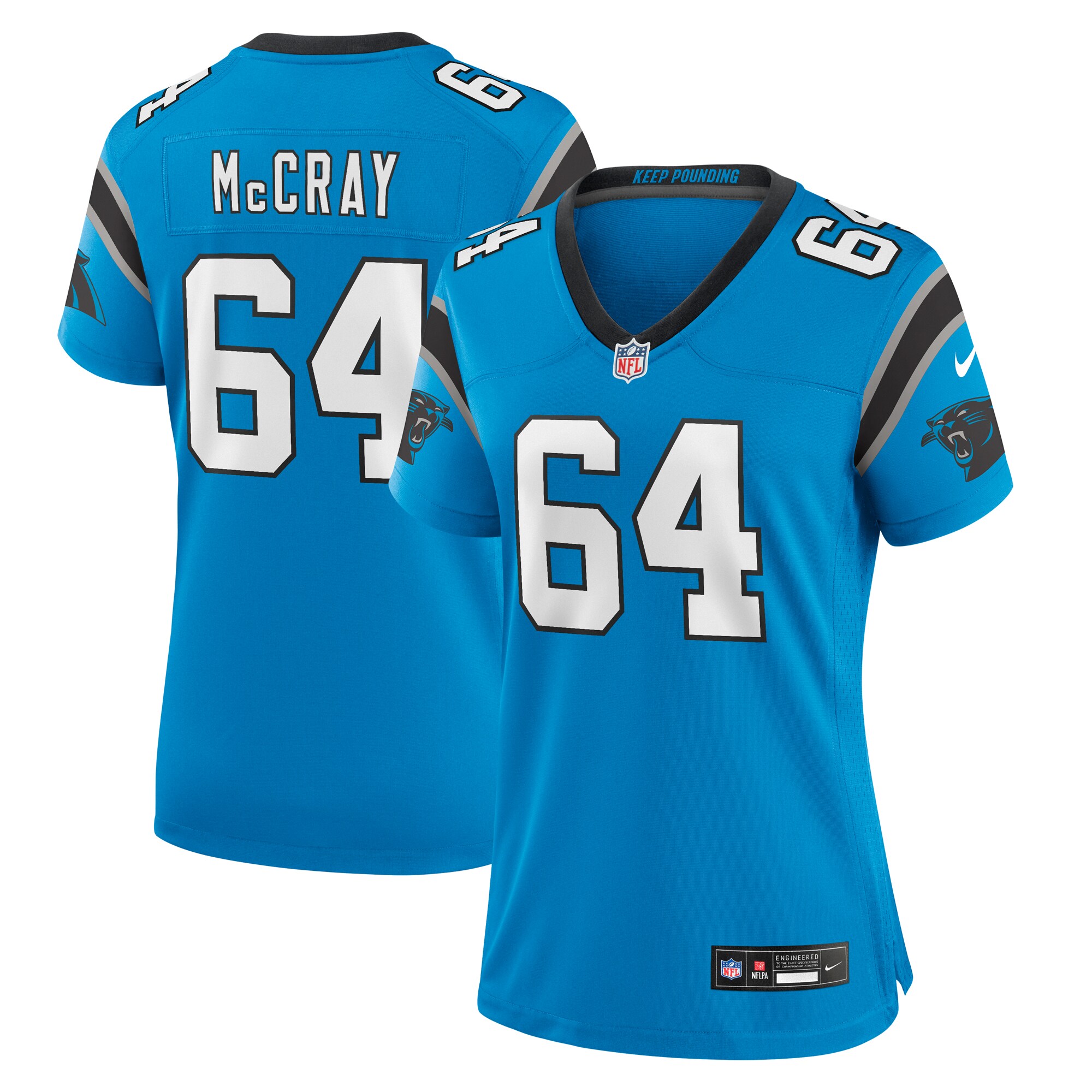Justin McCray Carolina Panthers Women's Alternate Game Jersey - Blue