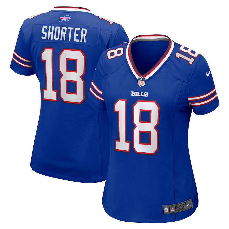 Justin Shorter 18 Buffalo Bills Women Team Game Jersey - Royal