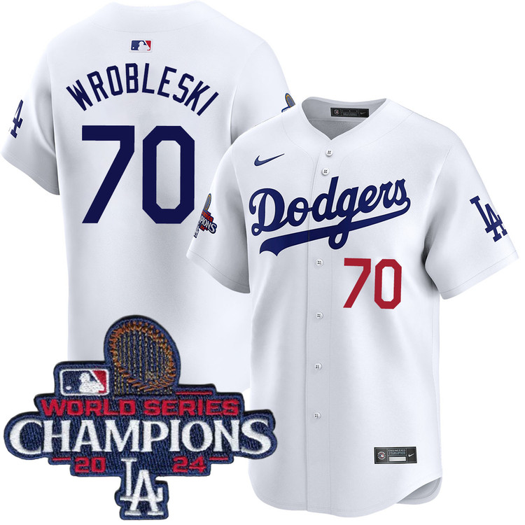Justin Wrobleski Los Angeles Dodgers Youth Home Limited World Series Champions Jersey