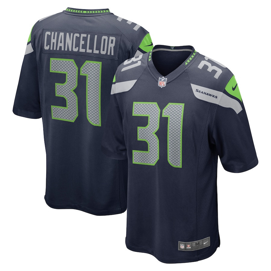 Kam Chancellor 31 Seattle Seahawks Men Retired Game Jersey - College Navy