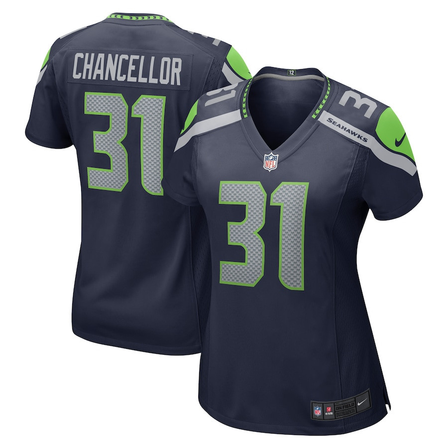 Kam Chancellor 31 Seattle Seahawks Women Retired Game Jersey - College Navy