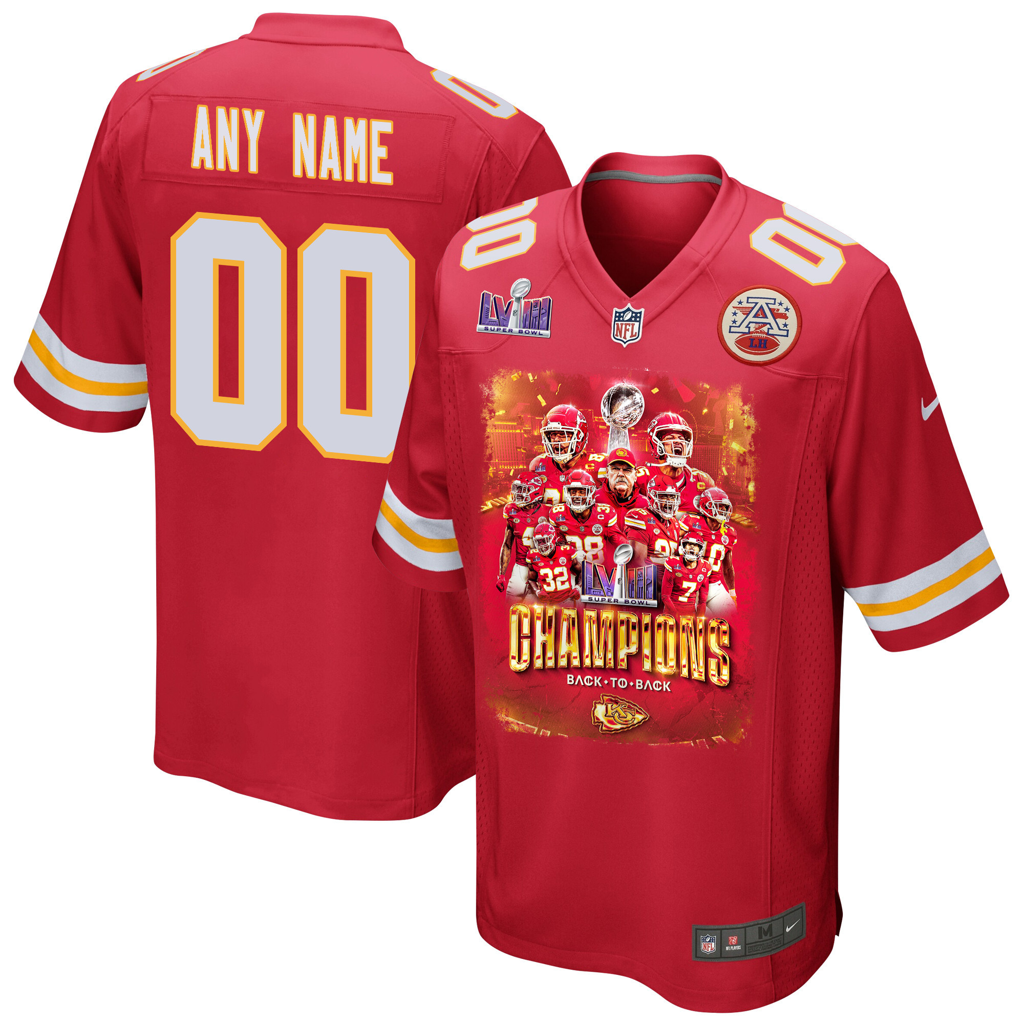 Kansas City Chiefs Super Bowl LVIII Back To Back Game Custom Men Jersey - Scarlet
