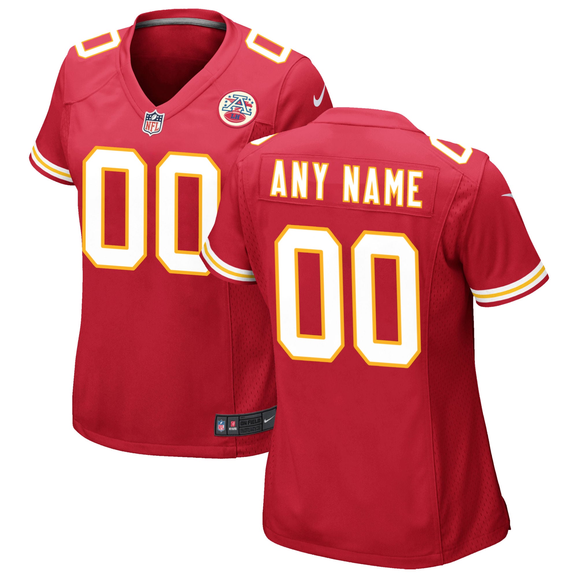 Kansas City Chiefs Women's Custom Game Jersey - Red