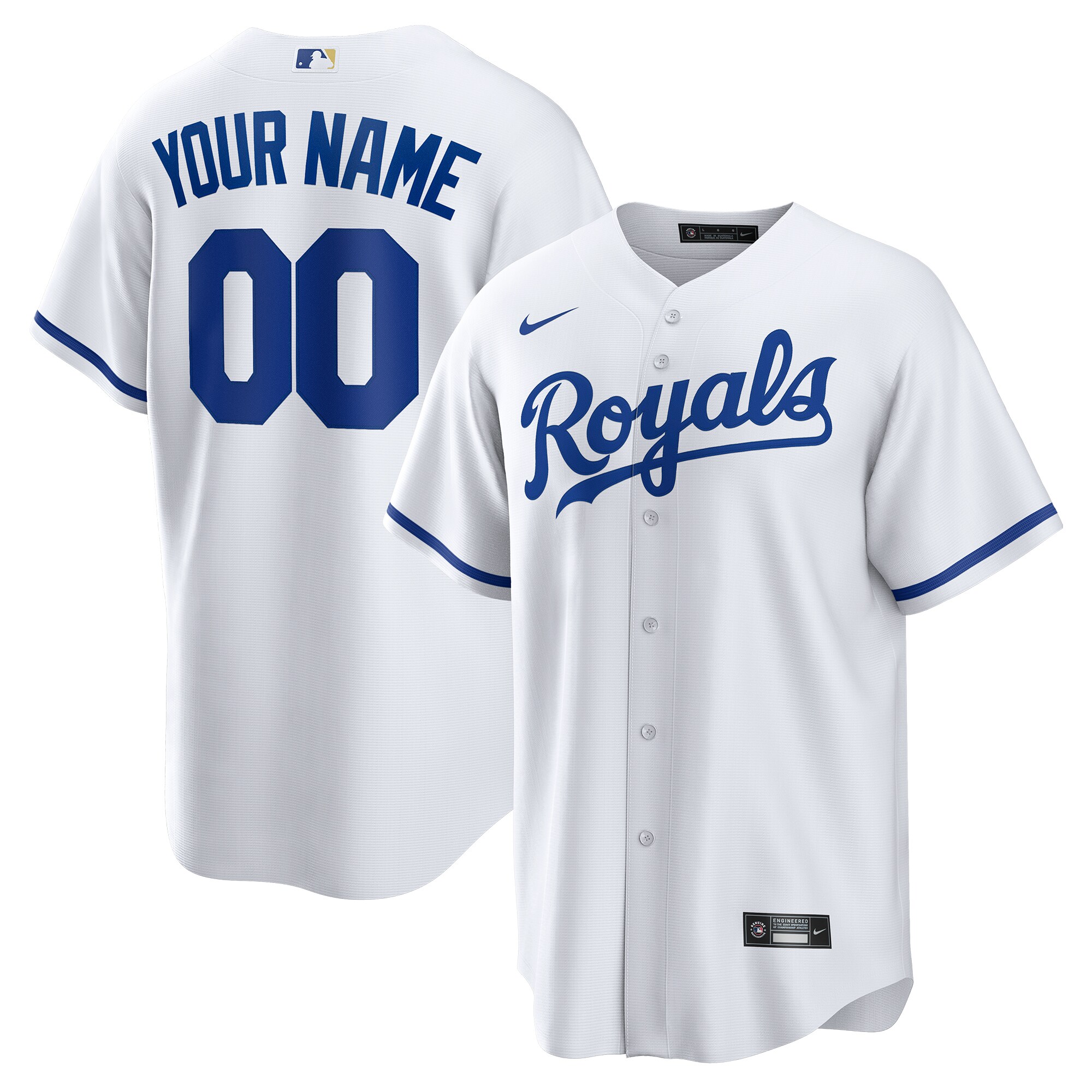 Kansas City Royals Youth Replica Custom Jersey - White
