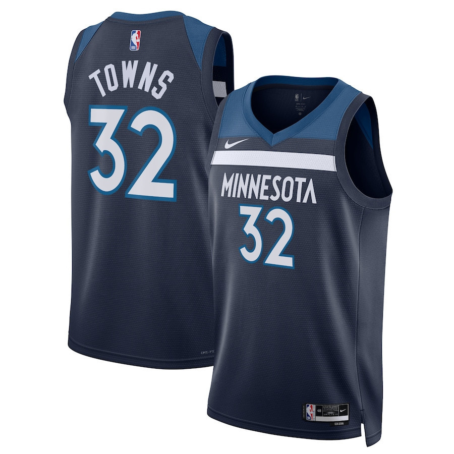 Karl-Anthony Towns 32 Minnesota Timberwolves Unisex Swingman Jersey - Icon Edition - Navy