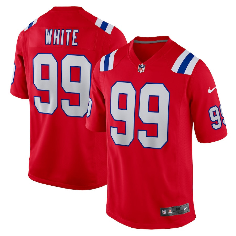 Keion White 99 New England Patriots Men Alternate Team Game Jersey - Red