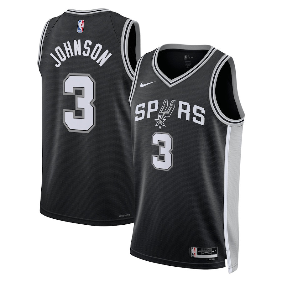 Keldon Johnson 3 San Antonio Spurs Unisex Swingman Jersey - Icon Edition - Black