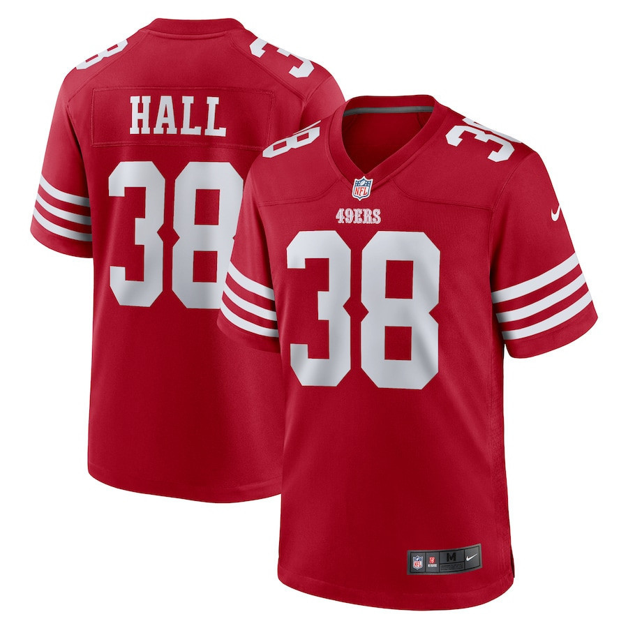 Kemon Hall 38 San Francisco 49ers Team Game Men Jersey - Scarlet