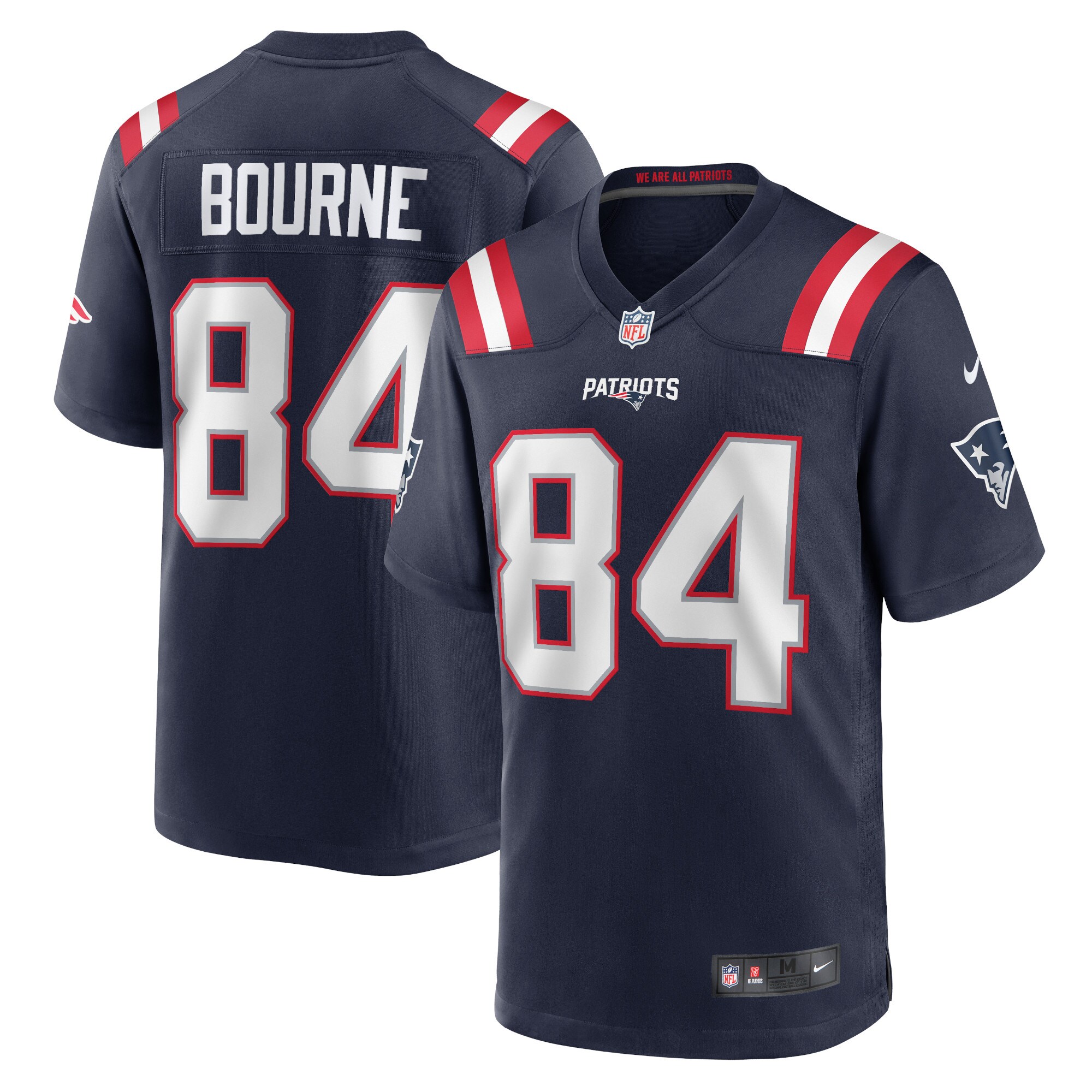 Kendrick Bourne New England Patriots Game Jersey - Navy