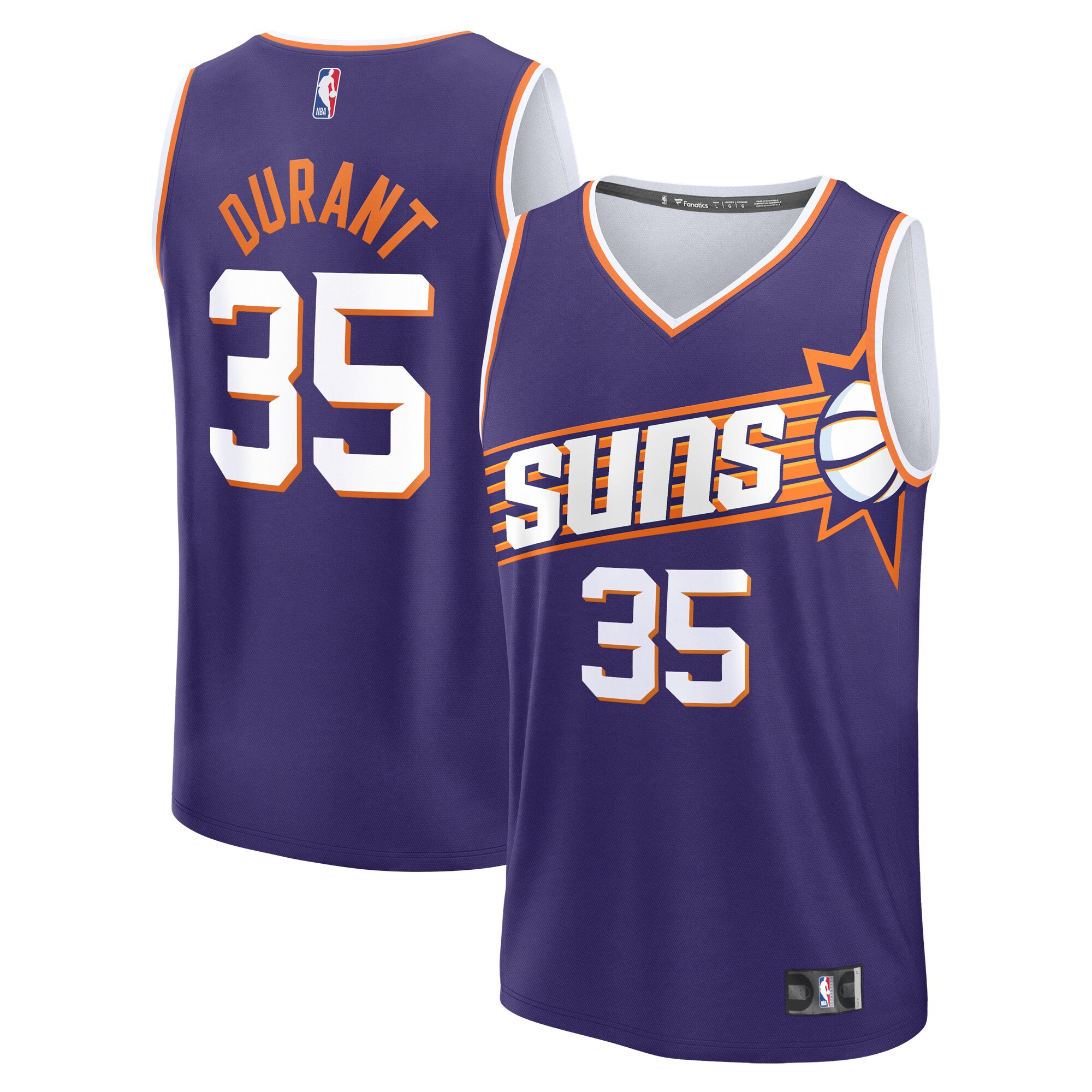 Kevin Durant Phoenix Suns Fanatics Youth Fast Break Replica Player Jersey - Icon Edition - Purple