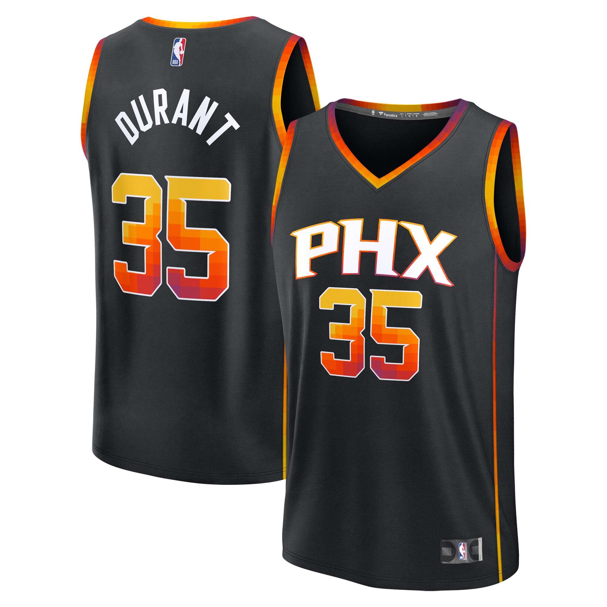 Kevin Durant Phoenix Suns Fanatics Youth Fast Break Replica Player Jersey - Statement Edition - Black