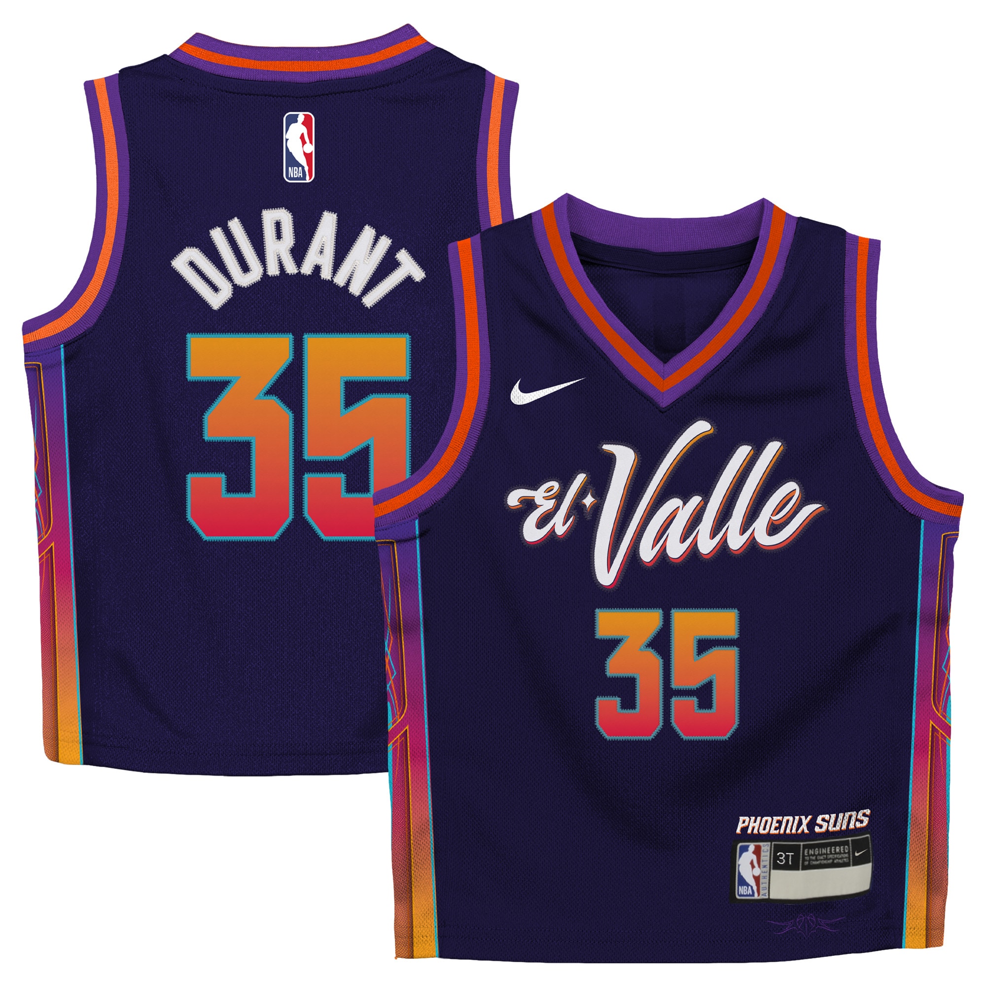 Kevin Durant Phoenix Suns Toddler 2023\/24 Swingman Replica Jersey - City Edition - Purple