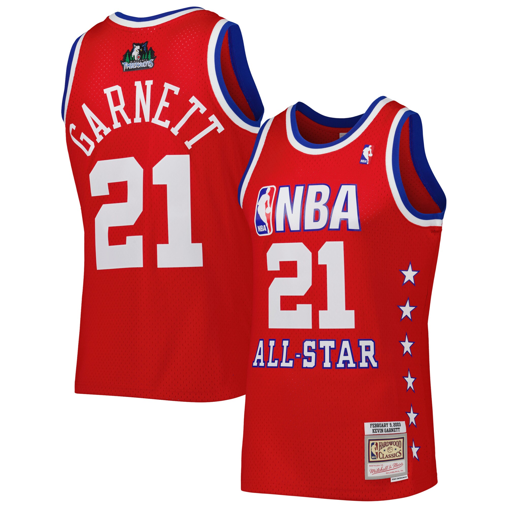Kevin Garnett Western Conference Mitchell & Ness 2003 All Star Game Swingman Jersey - Red