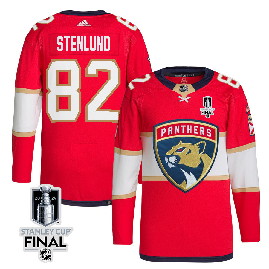 Kevin Stenlund 82 Florida Panthers 2024 STANLEY CUP Final Home Breakaway Jersey - Men, Red