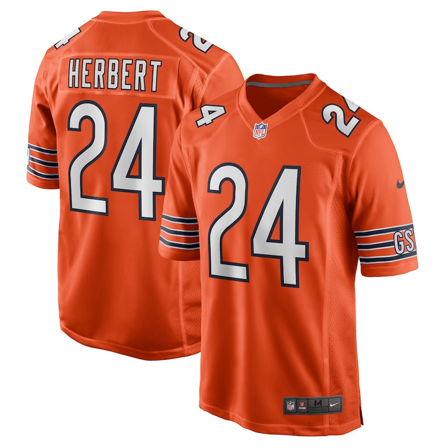 Khalil Herbert 24 Chicago Bears Men Alternate Game Jersey - Orange